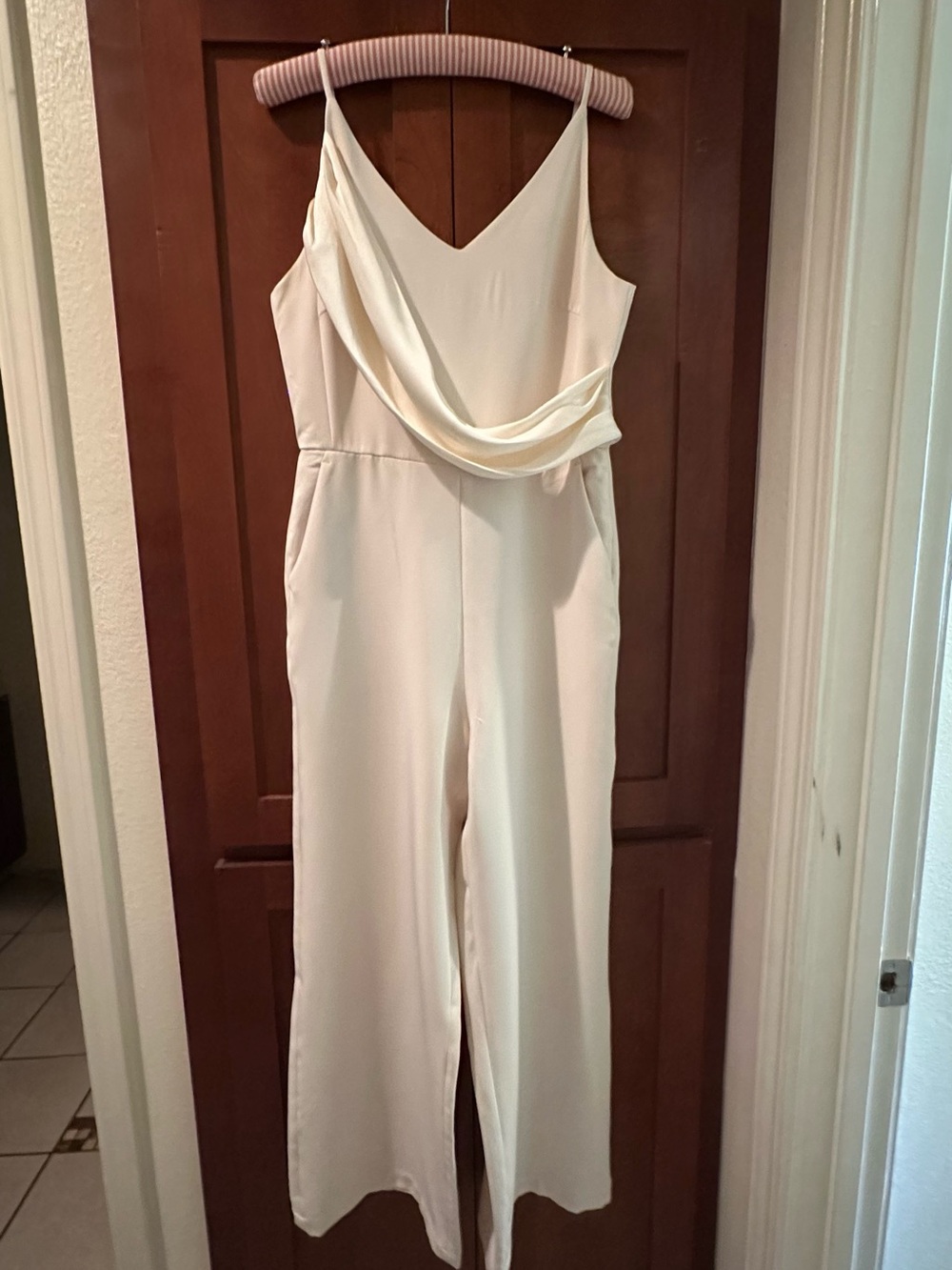 MOTF Ivory Cowl Neck Spaghetti Strap Jumpsuit